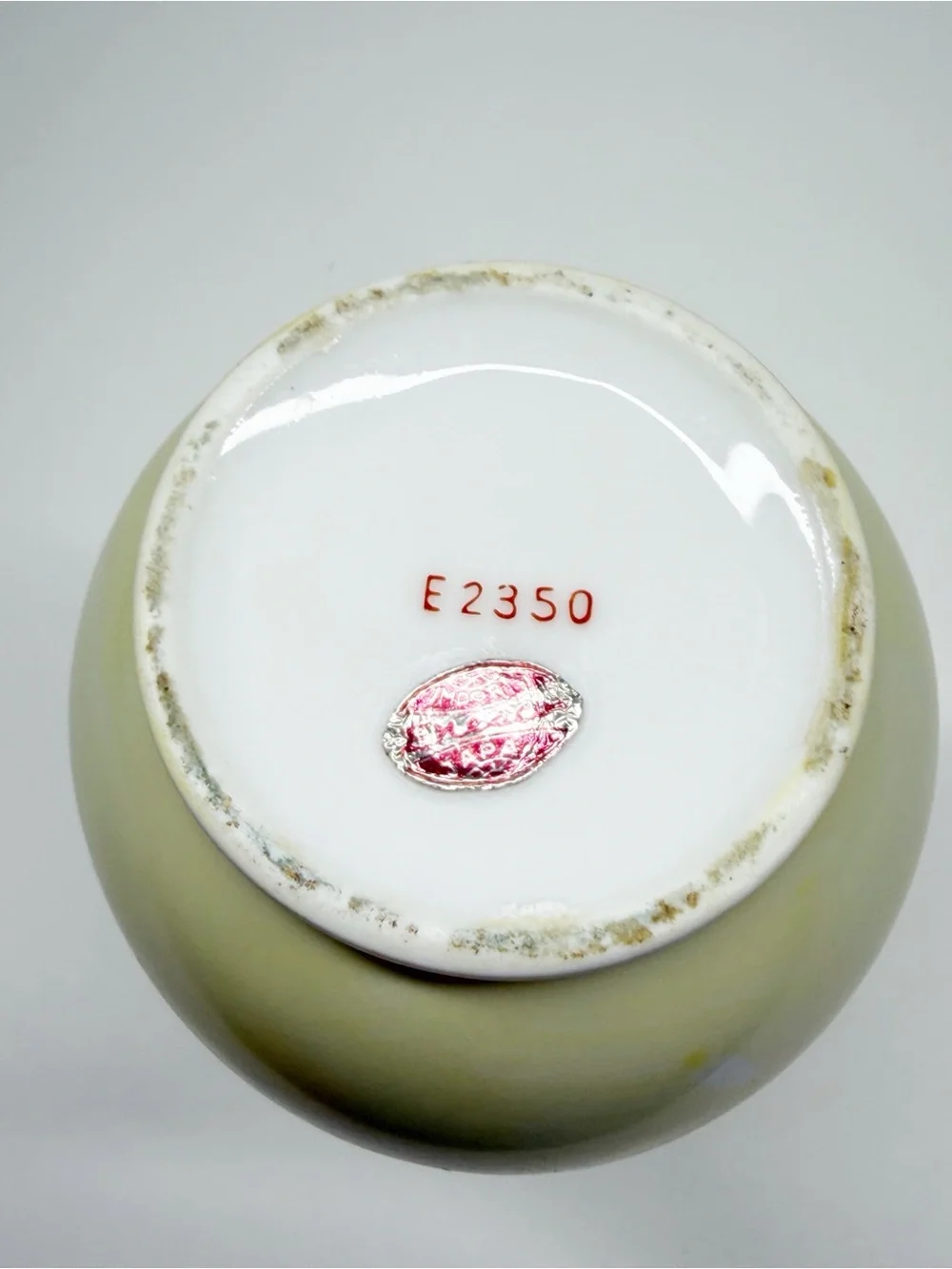 Vintage Enesco Japan Hand Painted Fruit Fluted Mini Urn Vase 6.5”